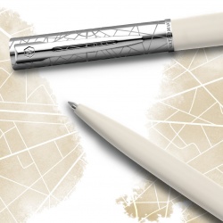 2174517 Waterman Graduate Шариковая ручка   Allure Deluxe White, стержень: M, цвет чернил: blue, в падарочной упаковке.
