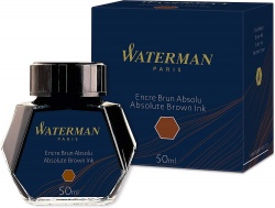 S0110830 Waterman Комплектующие Флакон с чернилами для перьевой ручки, цвет:  Absolute Brown