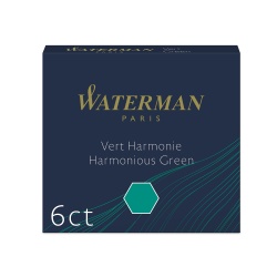 S0110990, ACCESSORIES Waterman Комплектующие Чернила в картридже  Harmonious Green MINI  (в упаковке 6 картриджей)