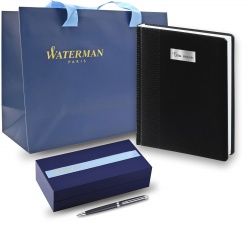 S0922645.300870 Waterman Hemisphere Подарочный набор:Шариковая ручка   MattBlack CT и Ежедневник Brand недатированный черный