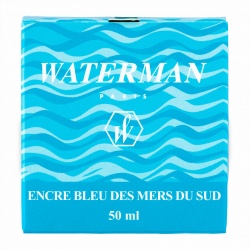 S0110810 Waterman Комплектующие Флакон с чернилами для перьевой ручки, цвет: South Sea Blue