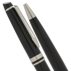 S0951800Cover Waterman Expert Подарочный набор Шариковая ручка   3 Essential, Laque Black CT  с чехлом
