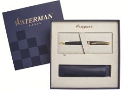 S0920770Cover Waterman Hemisphere Подарочный набор Шариковая ручка   Essential, Matt Black GT с чехлом