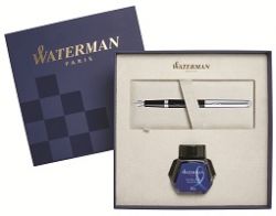 S0921170bottle Waterman Hemisphere Подарочный набор: Перьевая ручка  Deluxe, Silky CT с чернилами